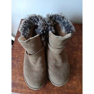 Bearpaw Koko Suede Winter Boots Size 9 Faux Furlined Hickory Wool Lining Vionic